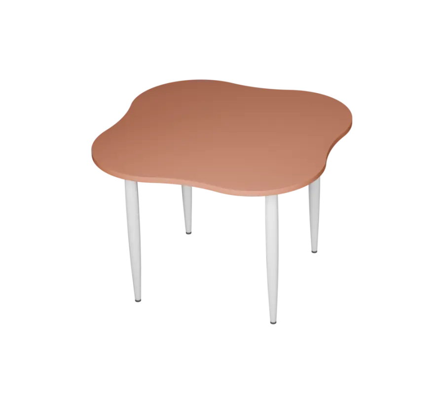 PLAYFORM 225 modulární hravé stoly, výška 750 mm, kovová podnož bílá, deska 25 mm, pudrově hnědá